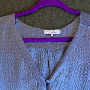 Parker Blue Textured Blouse